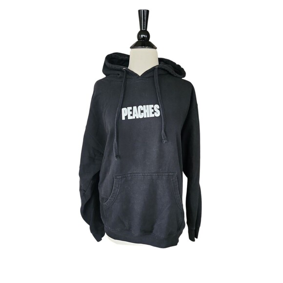 Justin Bieber Pullover Hoodie Women's Large Justice Concert Tour Peaches Black - Picture 3 of 7